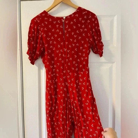 Faithfull The Brand Mallory Jumpsuit In Red Jeanne Print Size 4 - Picture 6 of 9